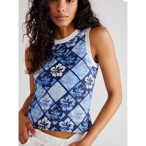 NWOT Daydreamer Free People Hibiscus Shrunken Tank